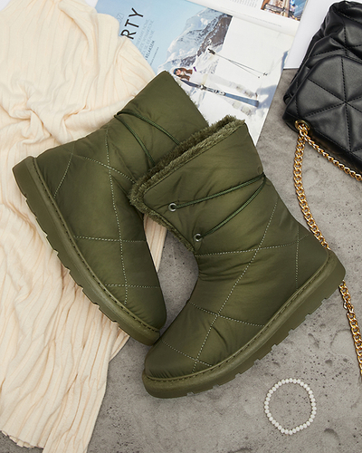 Темно-зеленая женская обувь a'la сноубутсы Amirfu- Footwear