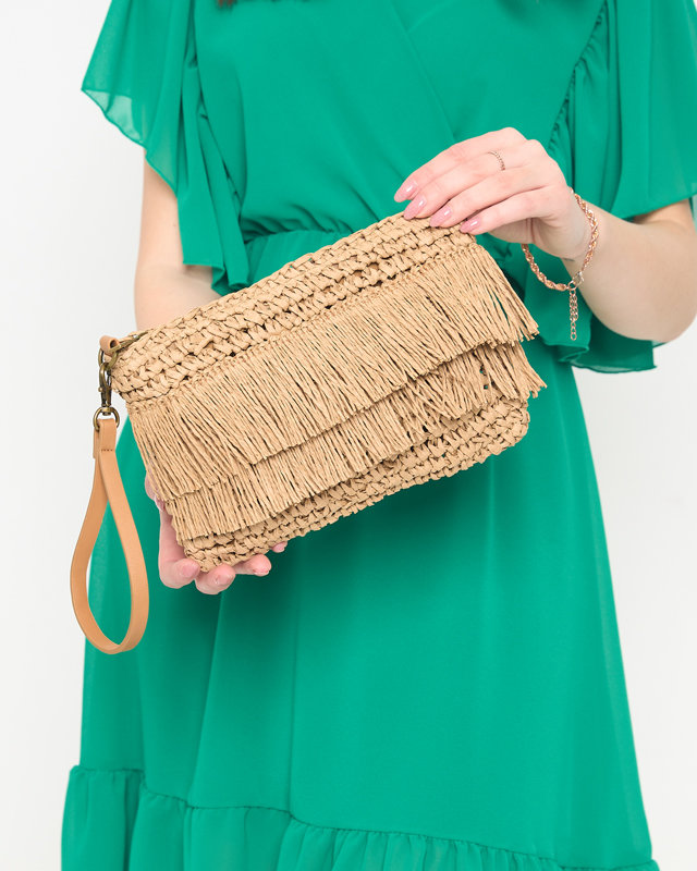 Женская коричневая соломенная сумочка - Аксессуары