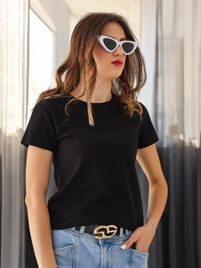 Royalfashion Женская хлопковая повседневная футболка с круглым вырезом