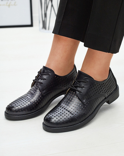 Ажурные черные женские полусапожки из экокожи Azedvo- Footwear