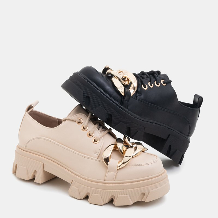 Juodi plokšti batai Eqoia - Avalynė