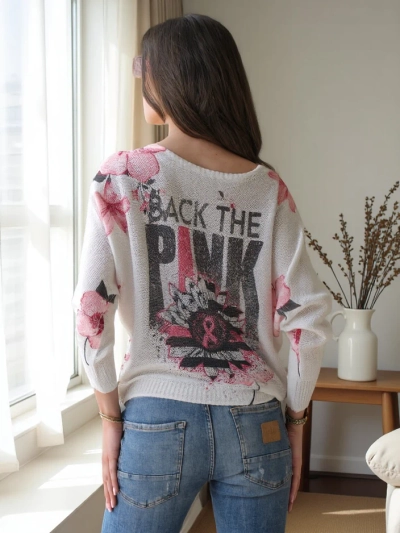 Royalfashion Plonas moteriškas megztinis su raštu