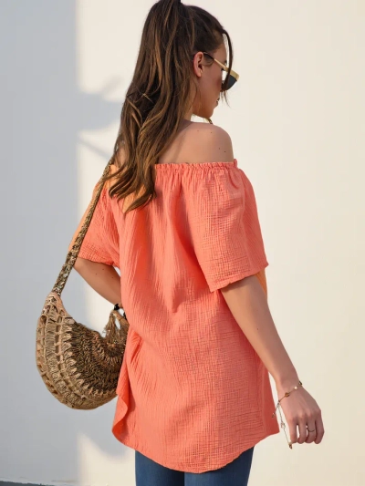 Royalfashion Moteriška medvilninė blusa a la Ispaniška su dekoratyviniais mygtukais