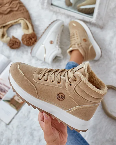 "Royalfashion" Pašiltintos moteriškos basutės su kailiu "Casill"