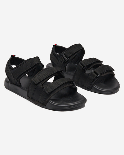 OUTLET Мужские черные сандалии на липучке Crostal- Footwear