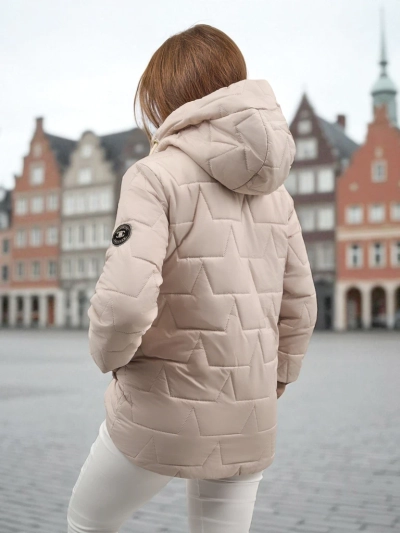 Damska kurtka pikowana z kaptureem i ściągaczami na rękawach Raven Peak