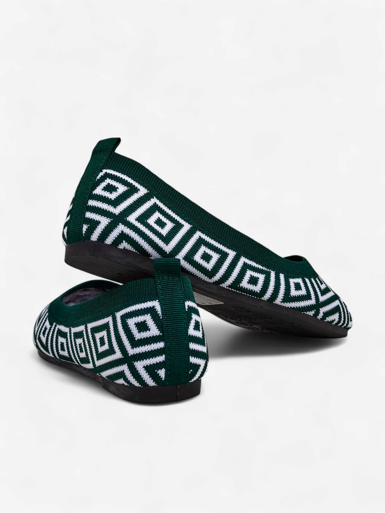 Royalfashion Fabric moteriškos balerinos su geometriniu raštu Metrinis