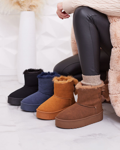 Royalfashion Женские сапоги a'la snow boots в коричневом цвете Goroggo