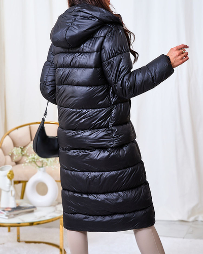 Royalfashion Juoda moteriška žieminė striukė