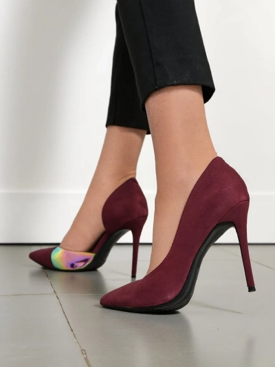 Royalfashion Женские туфли на каблуке с бантом и голографической вставкой Dremtru