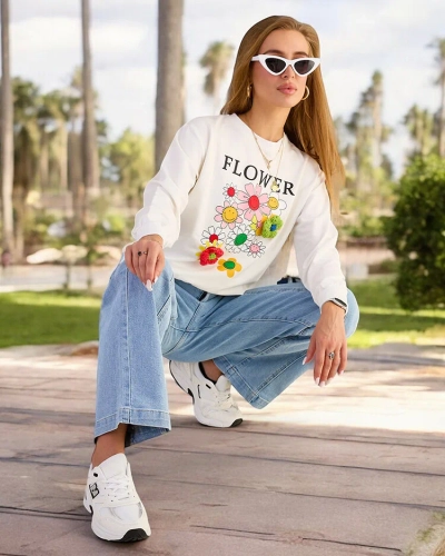 "Royalfashion" Moteriški medvilniniai plono rašto džemperiai