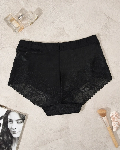 Royalfashion Женские сетчатые трусики черного цвета