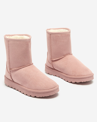 Rožinės spalvos moteriški apšiltinti ekovamšos sniego batai Xetik - Avalynė