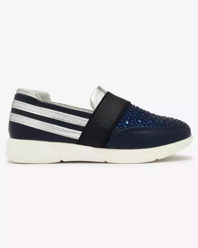 OUTLET Royalfashion Navy-black детские кроссовки-слипоны Ciarala