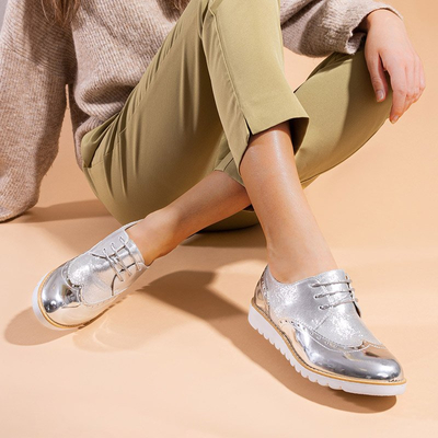 Sidabriniai moteriški pusbačiai su raišteliais Narvi - Avalynė