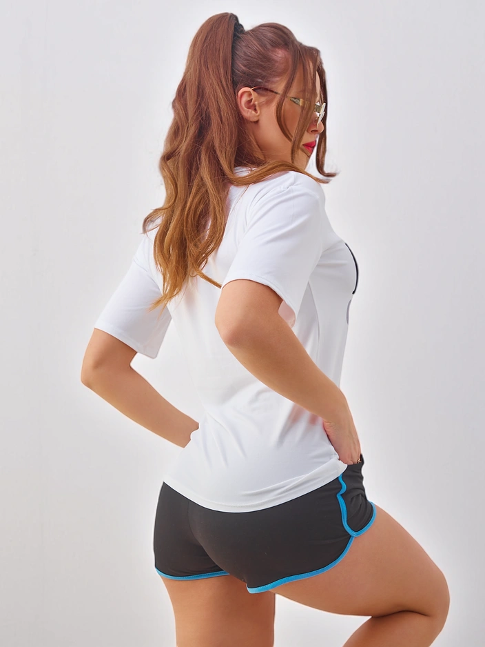 Royalfashion Женский спортивный комплект с футболкой и шортами Hello Summer