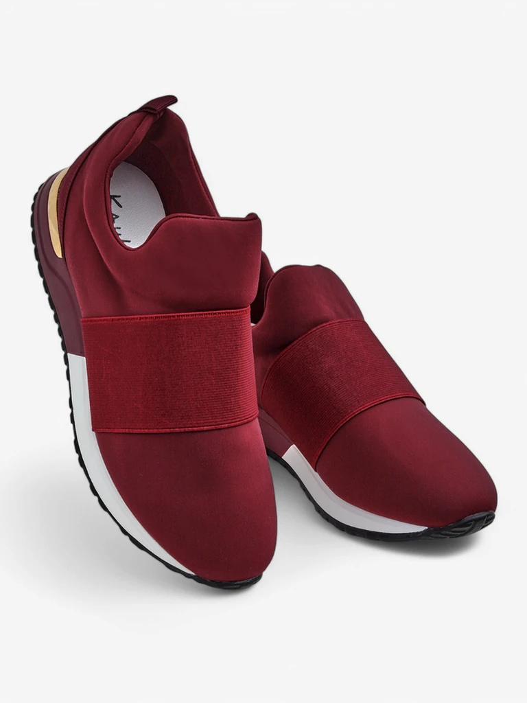 Callista Wine Sneakers – Flat Heel Kicks, 3.5 cm