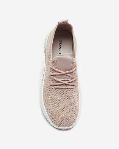 Розовые женские спортивные туфли из ткани Vobbu- Footwear
