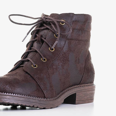 Темно-коричневые ботинки с декоративными потертостями Tusyon