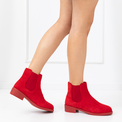 Женские сапоги Lunara Chelsea из эко-замши красного цвета - Обувь