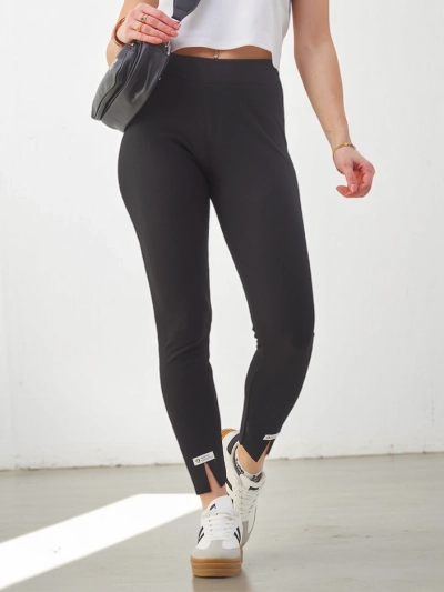 Royalfashion Moteriškos šonkaulės medvilnės leggingai