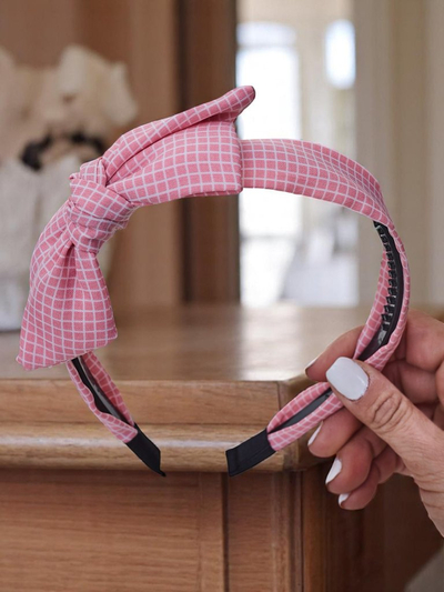 Royalfashion Ободок для волос с бантом в клетку Гоша