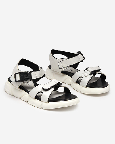 Vaikiški blizgūs basutės su baltomis „Leepe-Shoes“.