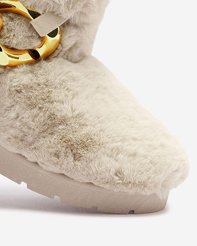 Бежевые женские сапоги-снежки с мехом Sattopa- Footwear