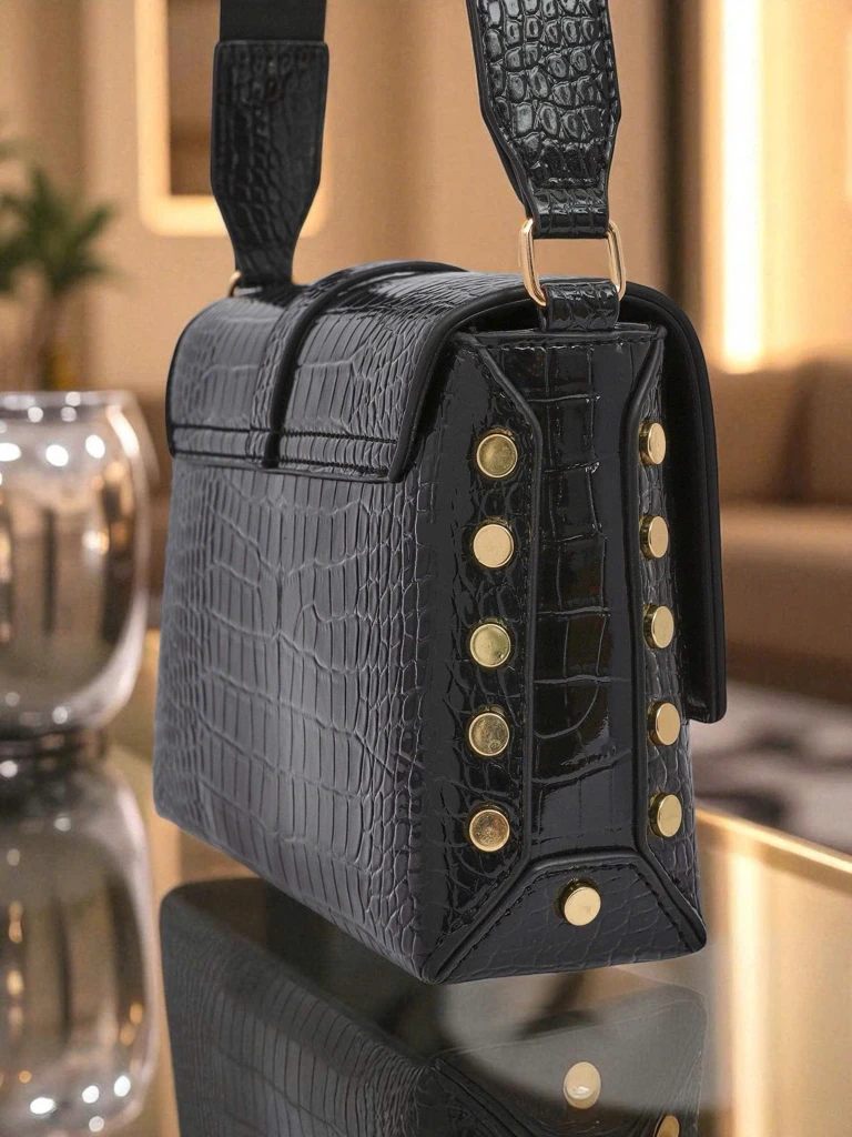 Royalfashion Błyszcząca mała torebeczka Nexa Vale z eko sk
rki