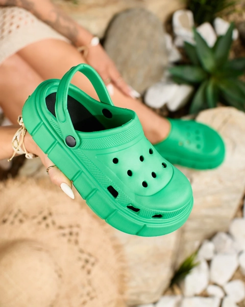 Royalfashion Темно-зеленые женские резиновые шлепанцы Kooranza