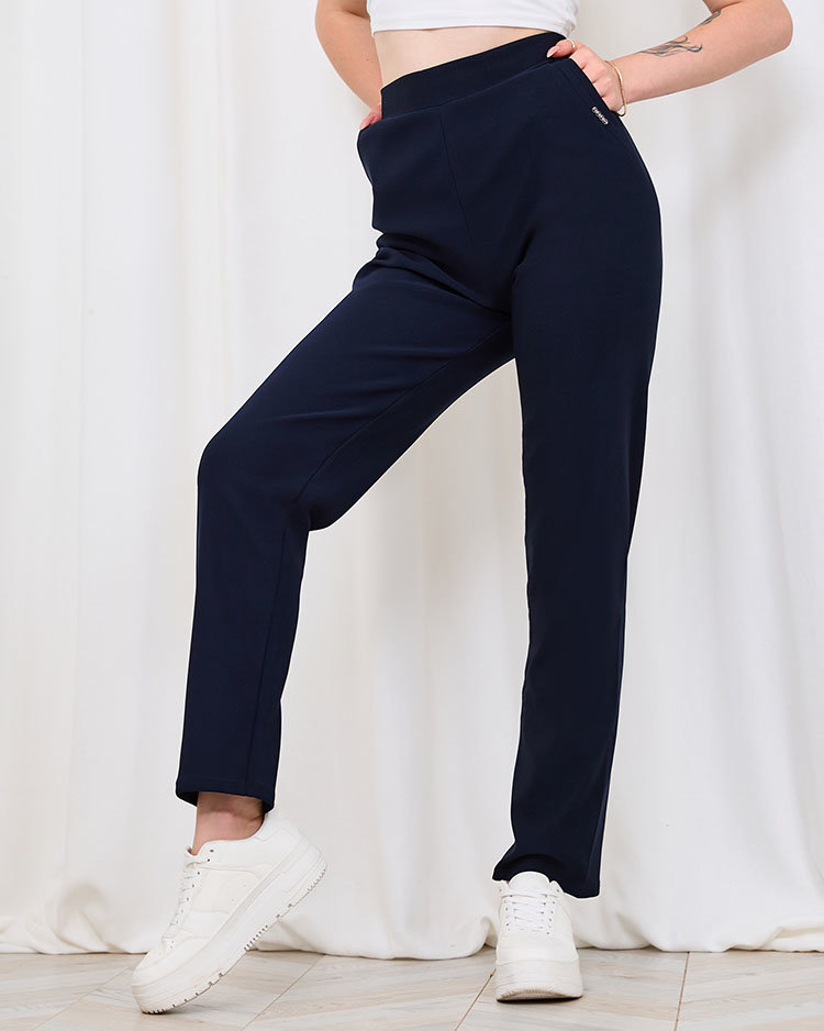 Royalfashion Темно-синие женские теггинсы PLUS SIZE Брюки