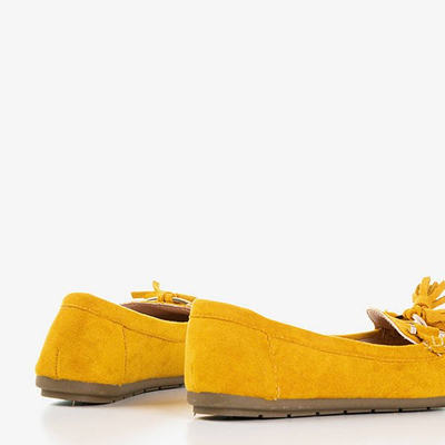 Żółte damskie mokasyny z frędzelkami Sylorine - Obuwie
