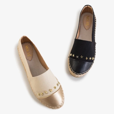 OUTLET Moteriškos smėlio spalvos espadrilės su žvaigždutėmis Fraus - Avalynė