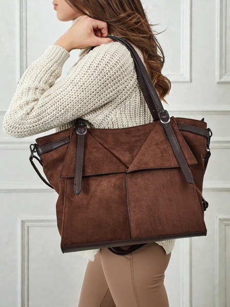 Moteriška pirkinių rankinė Daville iš eko zomšos