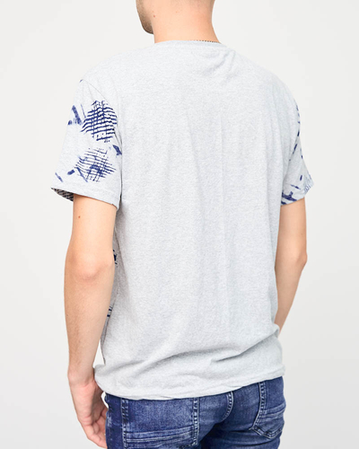 Vyriški pilki marškinėliai su užrašu ENJOY- Clothes