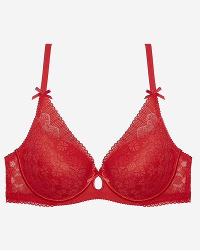 Женский бюстгальтер на косточках красного цвета - Белье