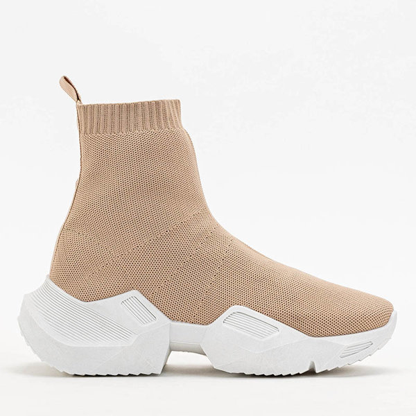 OUTLET Высокие бежевые женские кроссовки Fisa - Обувь