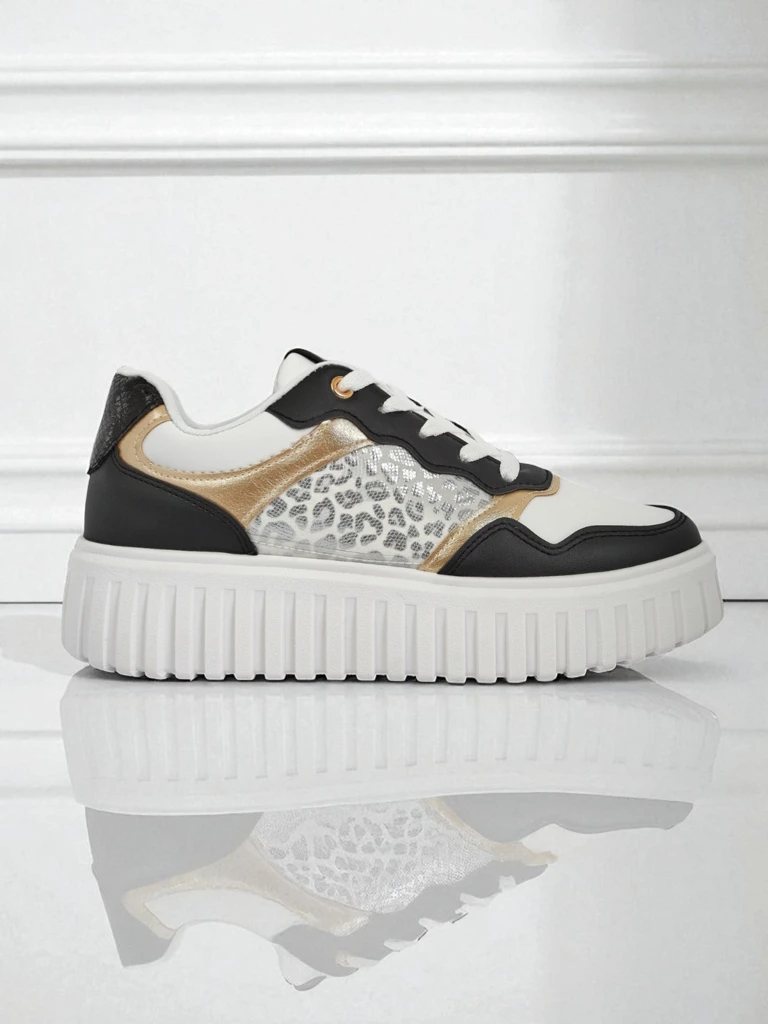 Royalfashion Callista platform sneakers black eco leather size 40