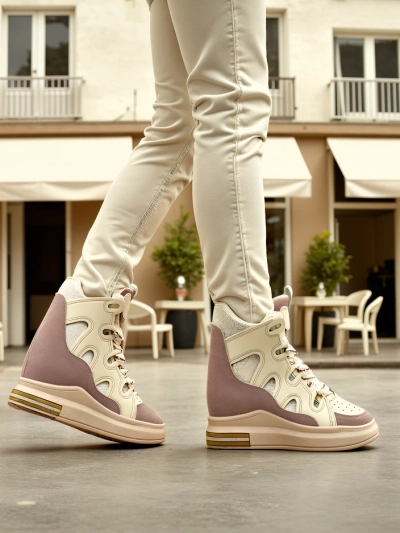 Royalfashion aukšti sportiniai bateliai moterims su paslėptu kulnu Oblaffi