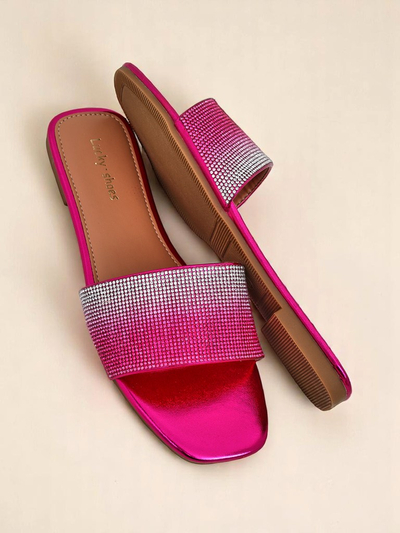 Royalfashion Женские шлепанцы с цирконами ShinyGlow