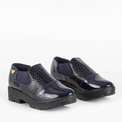 Темно-синие лакированные детские туфли Iraira