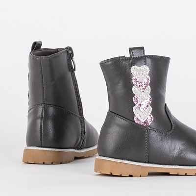 Mergaičių pilki batai su dekoratyviniu Nokimi-Shoes batviršiu
