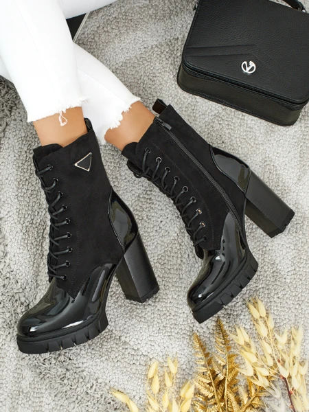 Moteriški eko zomšiniai aulinukai su storu kulnu Event Bramble