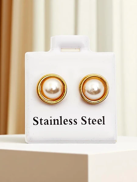 Royalfashion Moteriški auskarai žiedai su perlais