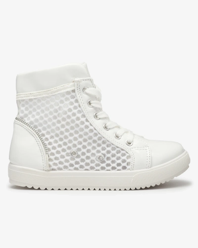 Белые кроссовки для девочек с высоким верхом Borris- Footwear