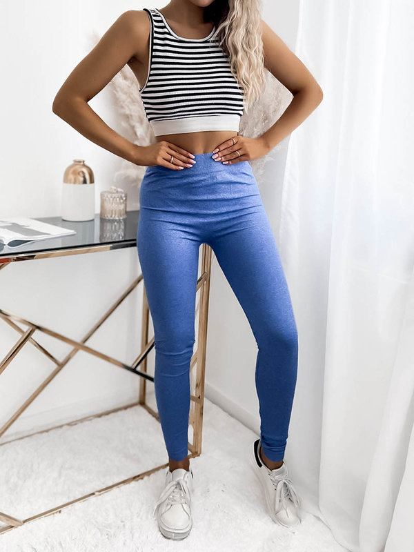 Женские леггинсы синего цвета- Одежда