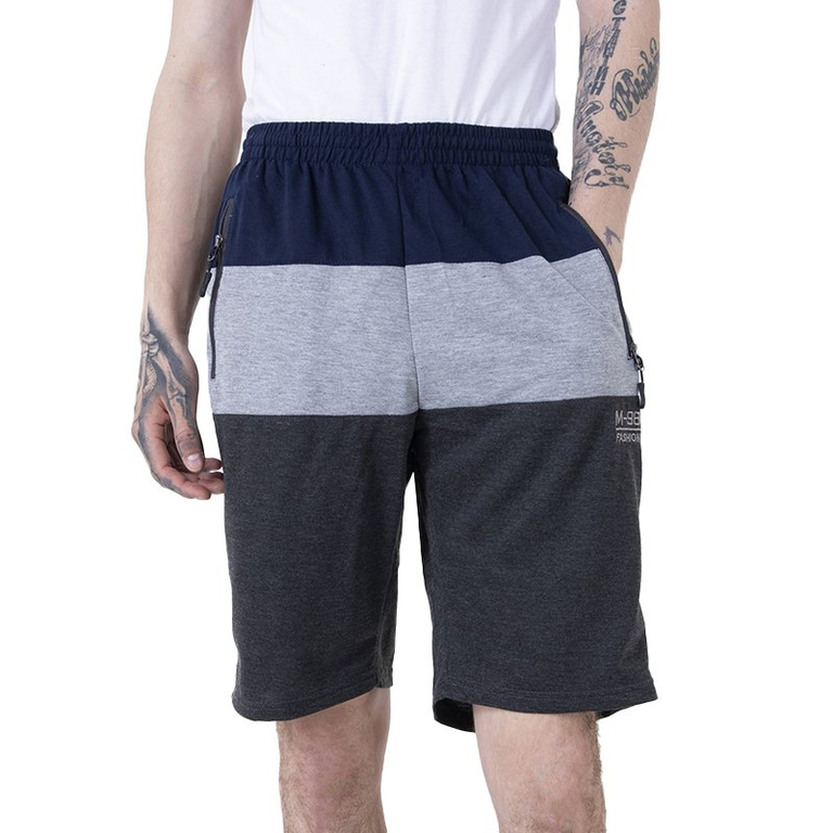 Vyriški tamsiai pilki dryžuoti šortai - drabužiai