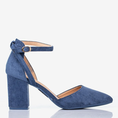 Niebieskie czółenka na wyższym słupku Party Time - Obuwie