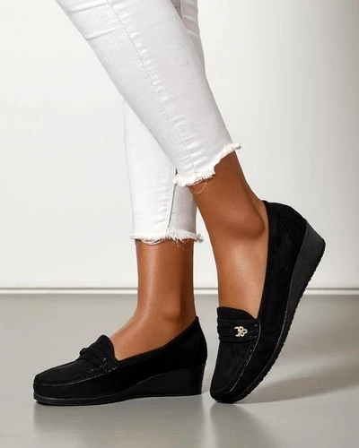 Royalfashion moteriški mokasinsai ant žemo pakulnio Polefle