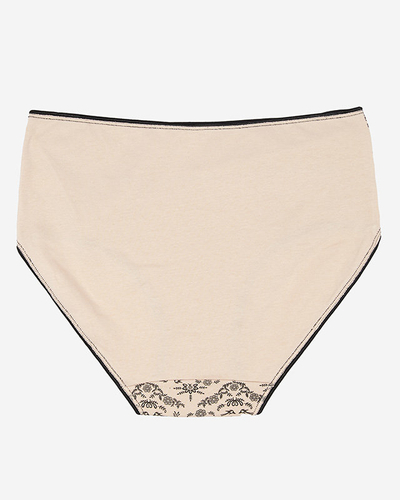 Трусики женские с принтом, цвет бежевый PLUS SIZE- Нижнее белье